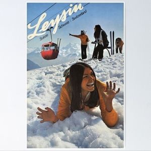 Vintage Ski Poster Wall Decor 13x19